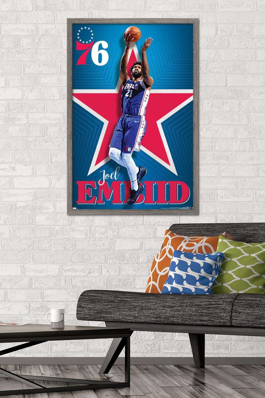 NBA Philadelphia 76ers - Joel Embiid 20 Wall Poster, 22.375" x 34", Framed