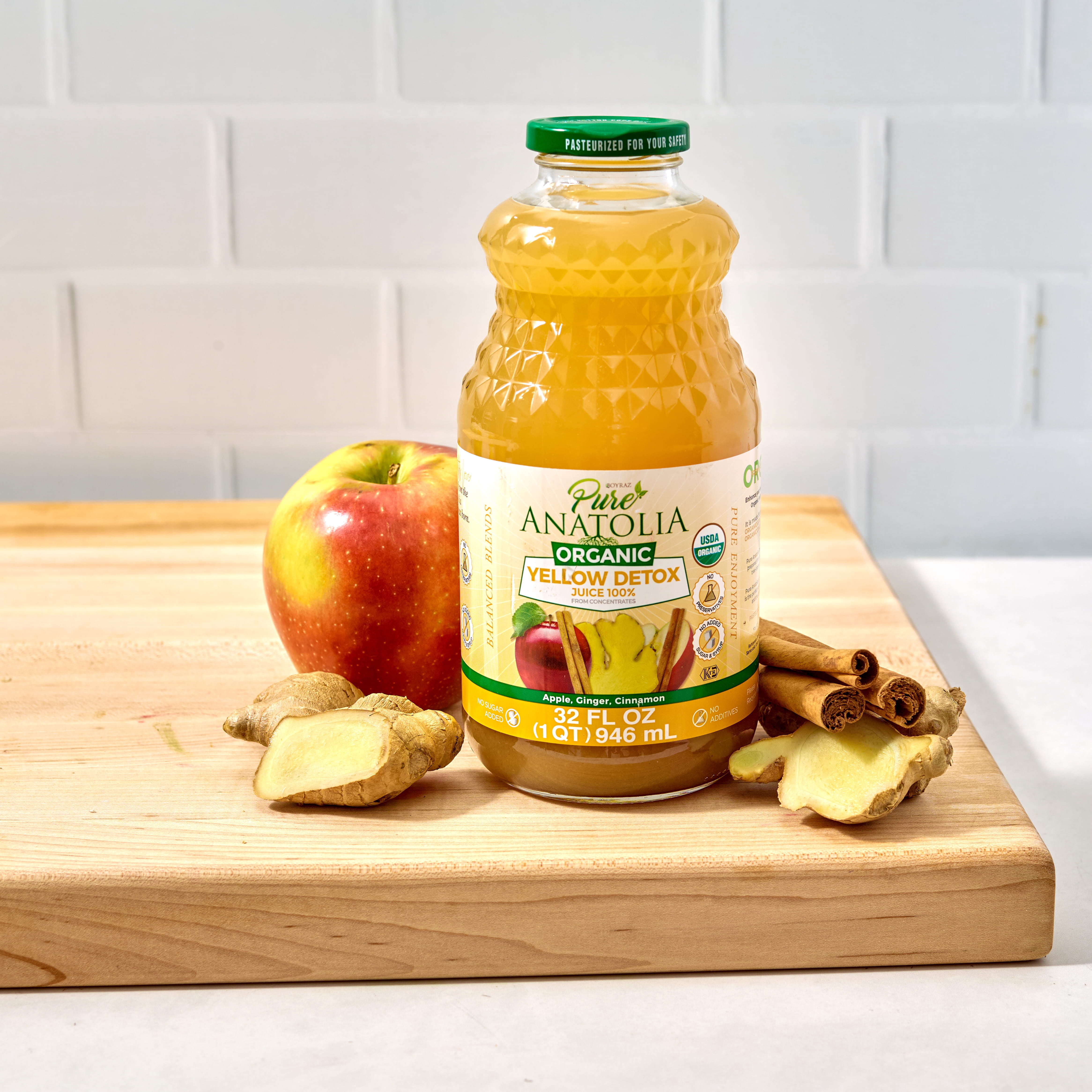 Pure Anatolia Organic Yellow Detox Apple Ginger Cinnamon Juice