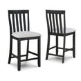thumbnail image 3 of 6pc Counter Height Dining Room Set Open Shelf Table Chairs Bench Black and Grey Finish, 3 of 9