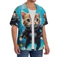 thumbnail image 2 of Gukieu Underwater Diving Cat Print Men's Short-sleeved Shirts, Button-down Pocket Shirts, T-shirts, Beach Vacation Travel Summer Clothing-X-Large, 2 of 5