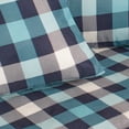 thumbnail image 3 of Sheet Set 4PC Q Navy & Aqua Plaid, 3 of 3
