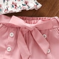 thumbnail image 6 of EnJoCho Princess Outfits Set Toddler Kids Girls' Suit Floral Ruffle Off Shoulder Short Sleeved Tops Pink Shorts 2PCS Little Girl Summer Fashion Clothing Set 6 Years, 6 of 8