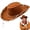 Brown, variant on Adult Western Sheriff Costume Hat – Classic Cowboy Hat for Men & Women – 1950s Rancher Style, Brown
