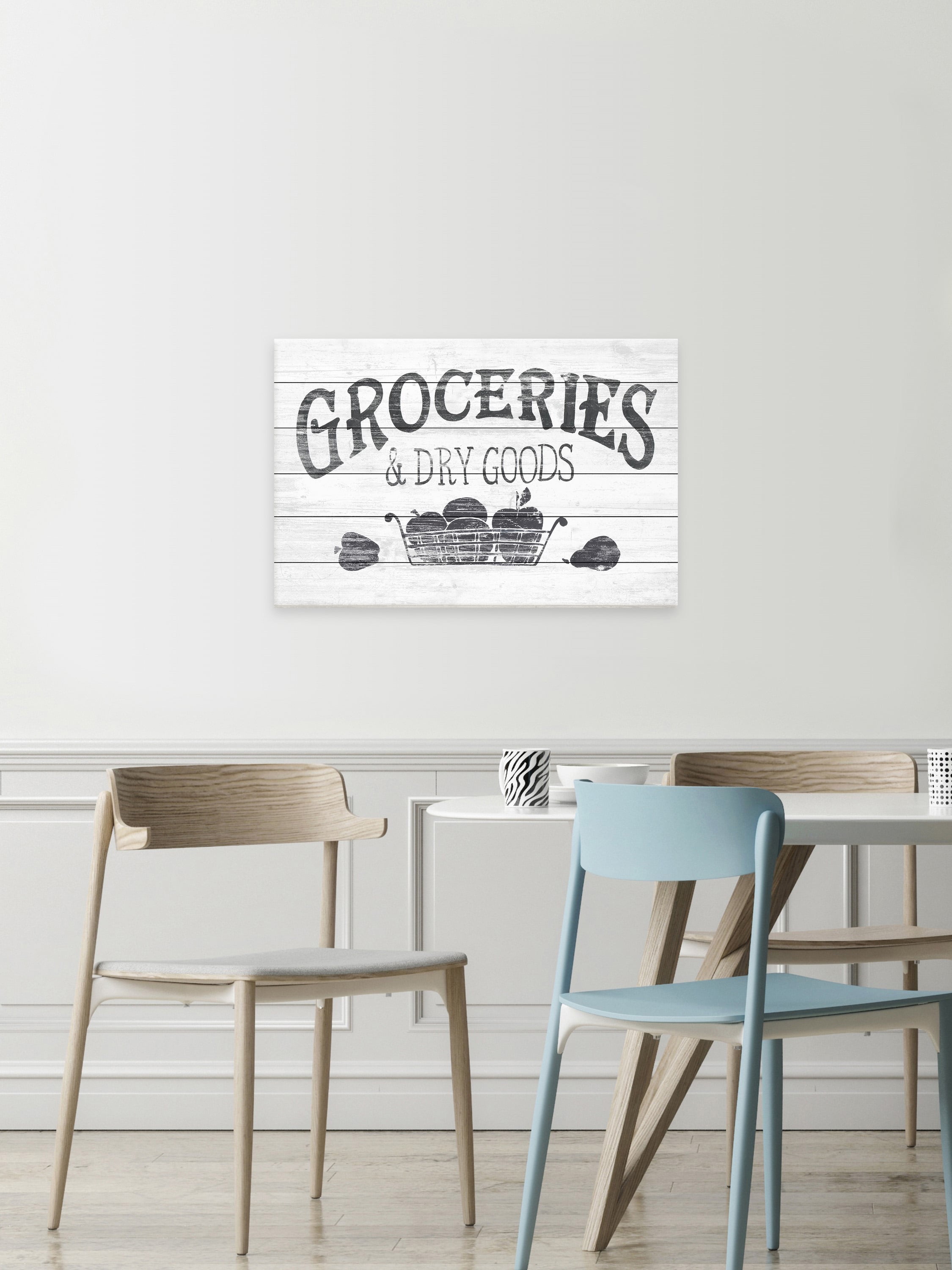 Marmont Hill Dry Goods White Wood Wall Art, 24" x 36"