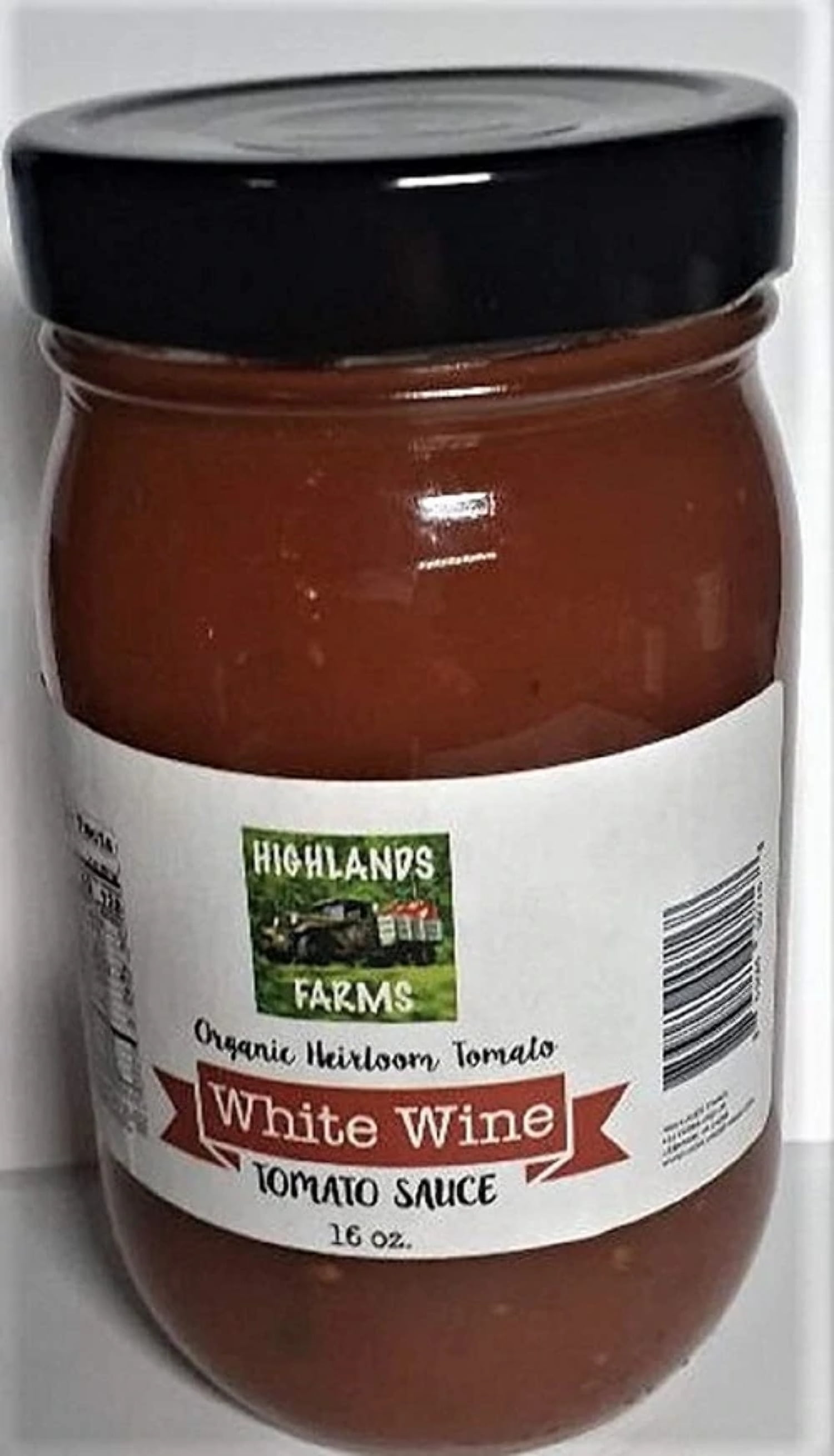 Highlands Farms White Wine Tomato Sauce 16 oz Jar Made From