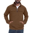 thumbnail image 2 of Pullovers for Men Solid Multi Pocket Half Zipper Stand Collar, 2 of 5