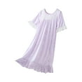 thumbnail image 2 of Einccm Girls Nightgowns, Cute Flutter Sleeve Nightie with Bear & Butterfly Print, Soft Breathable A-Line Loose Fit Nightdress for Toddler to Teen, for Home, Sleeping, Casual Wear, 2 of 4