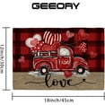 thumbnail image 5 of Valentine''s Day Placemats 12x18 Inch, Buffalo Plaid Truck Love Hearts Farmhouse Holiday Kitchen Dining Table Decoration for Indoor Outdoor Dinner Party Décor (Red Black) GP108-18, 5 of 5