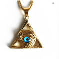 thumbnail image 5 of New arrival Eye Of Providence 14K Yellow Gold  Triangle Pendant Necklace For Men Illuminati The Third Eye Jewelry, 5 of 6