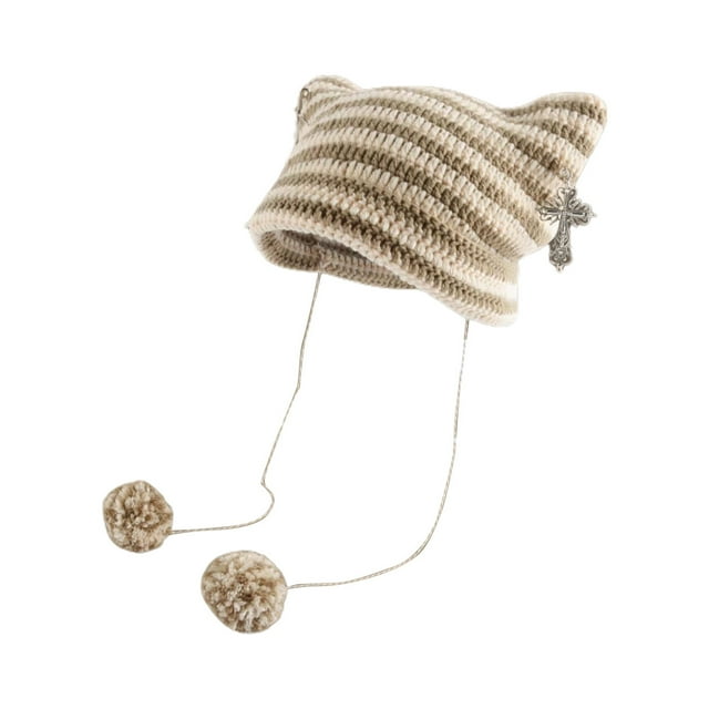 Women's Knitted Wool Punk Cat Ear Hat Winter Warm Fashion for Cold Weather