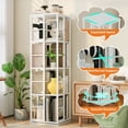 thumbnail image 5 of LIZHOUMIL 4-Tier Rotating Bookshelf, 360° Spinner w/Metal Frame (15.75"x54"), 5 of 8