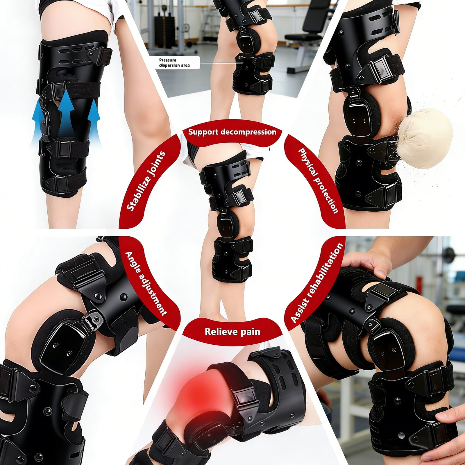 Arcticwind OA Unloader Knee Brace - Lightweight Unilateral Knee Support(Black - Right)
