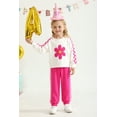 thumbnail image 4 of Happy Town Toddler Baby Girl Sweatsuit Fall Winter Long Sleeve Sweatshirt and Sweatpants Clothing Set for Girl, 4 of 9
