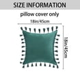 thumbnail image 6 of REGALWOVEN Pack of 2 Velvet Soft Solid Decorative Throw Pillow Covers Bohemian Pillowcases with Tassels for Sofa Bedroom Couch Green 18" x 18", 6 of 6
