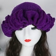 thumbnail image 5 of Handmade Crochet Bucket Hat for Woman Teen Outdoor Fisherman Hat Ruffled Brim Winter Windproof Carnivals Hat, 5 of 8