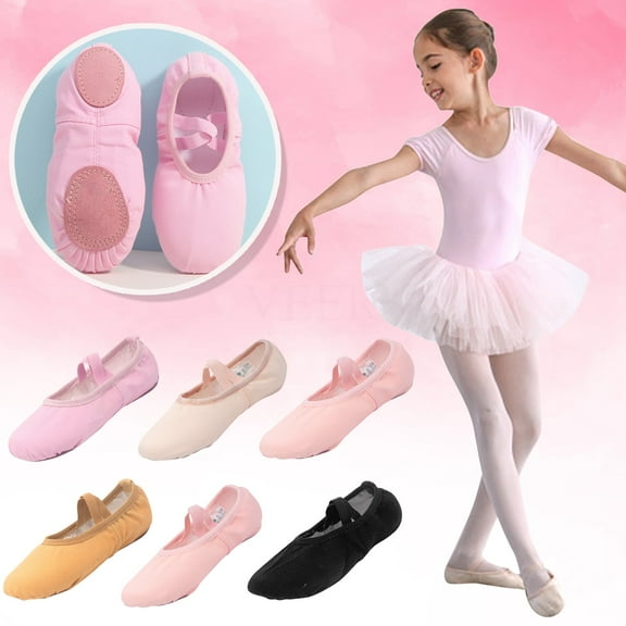 RTKFRFLM Kids Ballet Dance Flats Warm Professional Indoor Practice Shoes White 12-12.5 Years