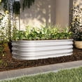 thumbnail image 2 of 1 Pack Galvanized Raised Garden Bed Kit, Oval Metal Garden Beds Outdoor Planter Box for Vegetables Flowers Fruits (48 x 24 x 12 Inch), 2 of 6