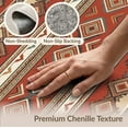 thumbnail image 6 of ODIKA 8'x10' Washable Area Rug Boho Earthy Large Terracotta Ivory Vertical Stripes Dotted Bohemian for King Size Bedroom Under Bed, Master Suite, Non-Shedding, Easy Care, 6 of 7
