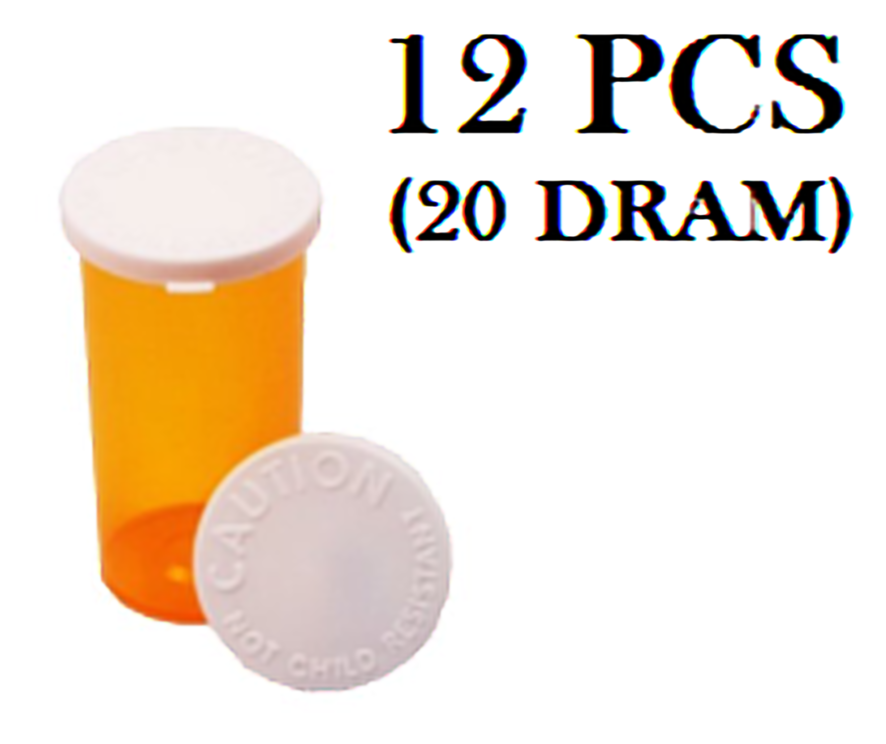 Prescription Pharmacy Vials Amber 20 Dram Snap Caps 12 Pieces