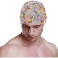 thumbnail image 2 of FYBTO Swimming Cap Watercolor Feathers Flowers Colorful Unisex Adult FYBTO Polyester, 2 of 4
