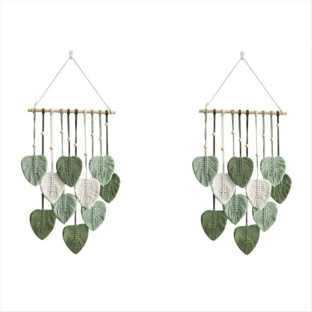 Hoja Macramé Colgante de Pared Boho Habitación Decoración del Hogar Tejido Estético Tapiz de Pared Decoración de la Boda de la Habitación del Hogar