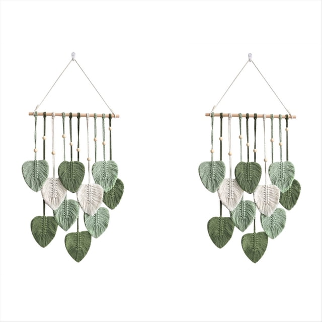 Hoja Macramé Colgante de Pared Boho Habitación Decoración del Hogar Tejido Estético Tapiz de Pared Decoración de la Boda de la Habitación del Hogar
