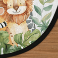 thumbnail image 3 of CURLYOOT Forest Animal Green 5.2ft Round Rug for Living Room, Large Washable Area Rug, Non Slip Floor Mat Indoor Rugs for Bedroom, Dining Room, Offices, Entryway, 3 of 7
