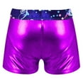 thumbnail image 2 of CHICTRY Shiny Dance Shorts for Girls Metallic High Waisted Booty Shorts Gymnastics Underpants Hot Bottoms Fairy Navy 6, 2 of 2