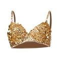 thumbnail image 1 of Corsé de lentejuelas de Lujo Strade Fareast Limited Glitter Crop Top Bra para Discoteca Fiesta M Oro, 1 of 8