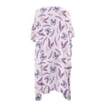 thumbnail image 2 of HELLHERO Half Sleeve Long Kimono Swimsuit Cover Up for Summer High Quality Fabrics Quick Dry Bathing Suit Cover Up Lavender Butterfly Print, 2 of 6