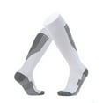 thumbnail image 2 of GUZOM Unisex Gray Cotton Knee-High Sports Socks for Kids/Youth - Anti-Slip, Compression Support & Reinforced Heels/Toes - 1 Pair,Size 6-13T, 2 of 3