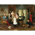 thumbnail image 2 of Hans Temple 24x19 Black Ornate Framed Double Matted Museum Art Print Titled: Large Family Celebration, 2 of 5