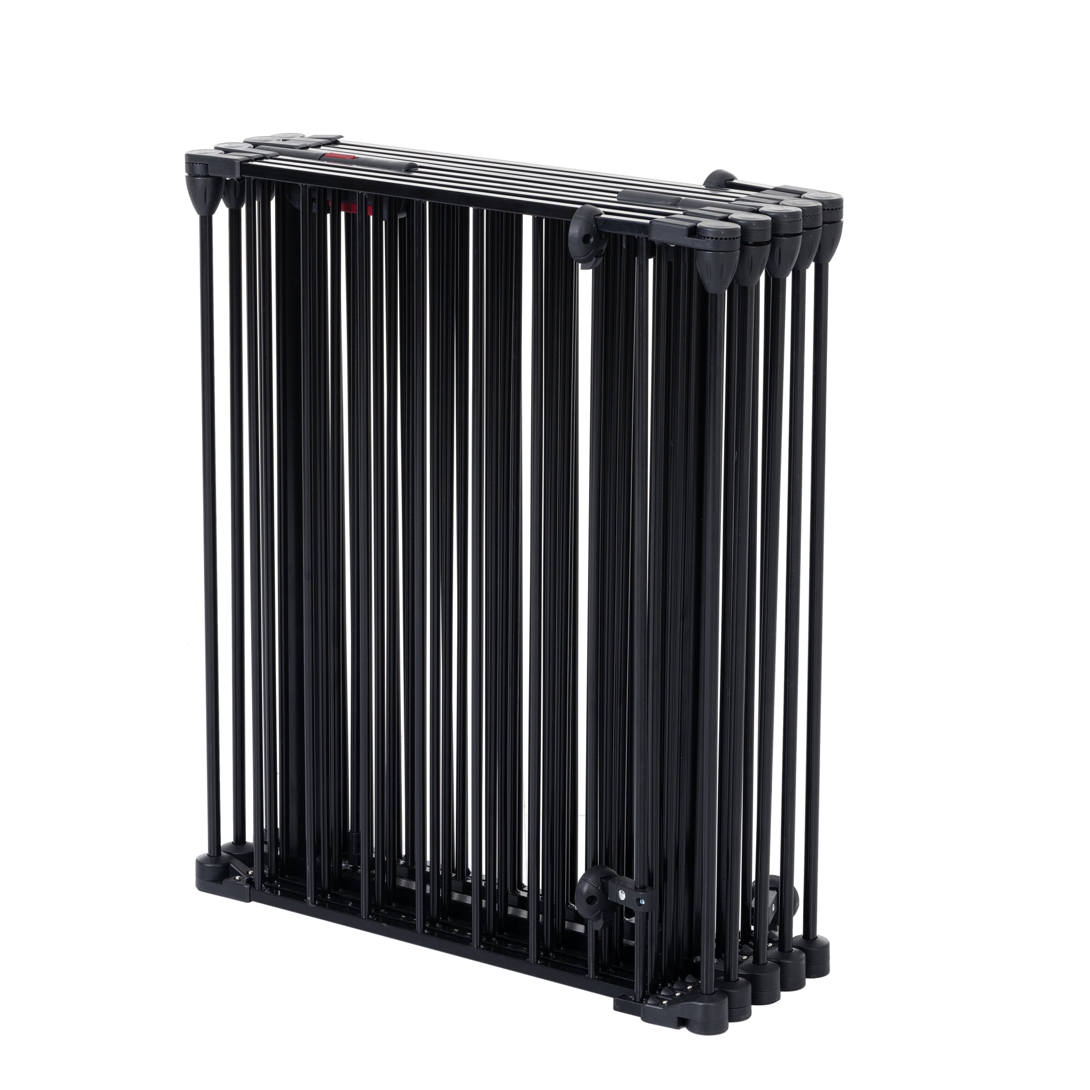 Noble House 200" Adjustable Metal Safety Gate, 8-Panel Play Yard with Walk-Through Door for Pets and Babies, Black
