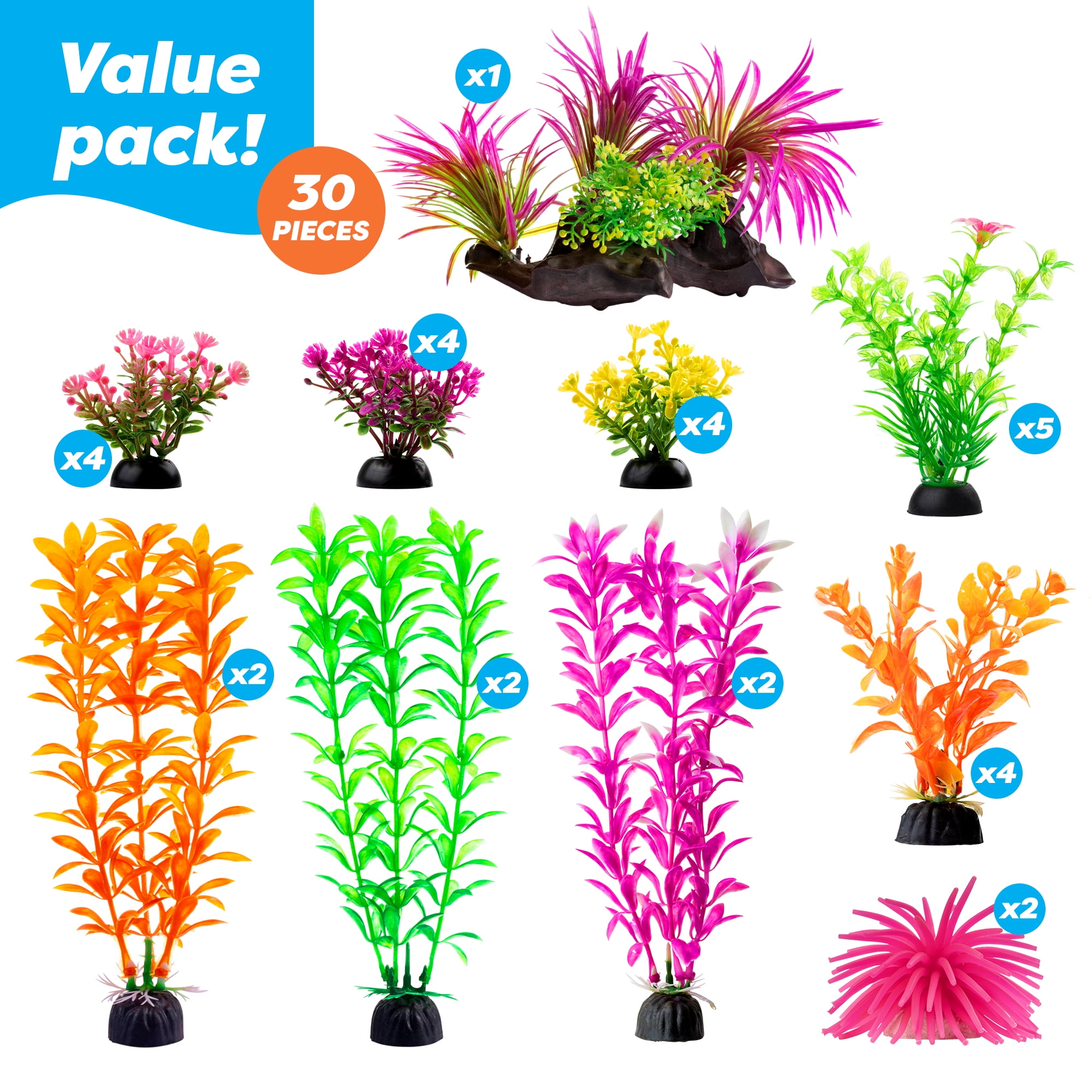 AroPaw New Aquarium Decorations Lifelike Plastic Decor Fish Tank Plants