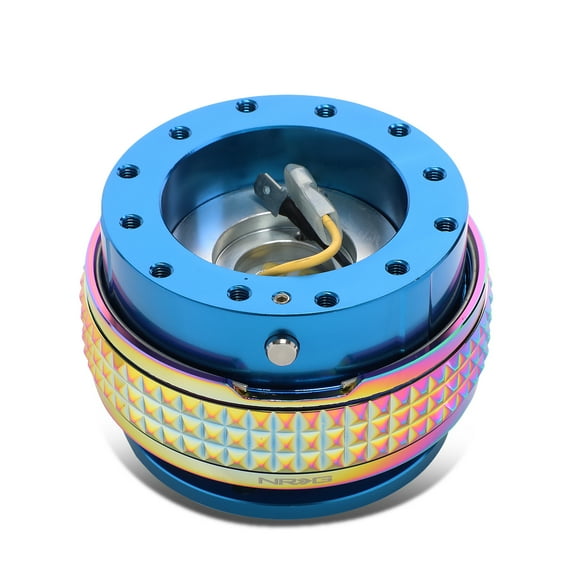 NRG Innovations NRG-SRK-210BL-MC NRG Innovations SRK-210BL-MC Steering Wheel Quick Release Adapter Gen 2.1 Blue Body/Neo Chrome Pyramid Ring