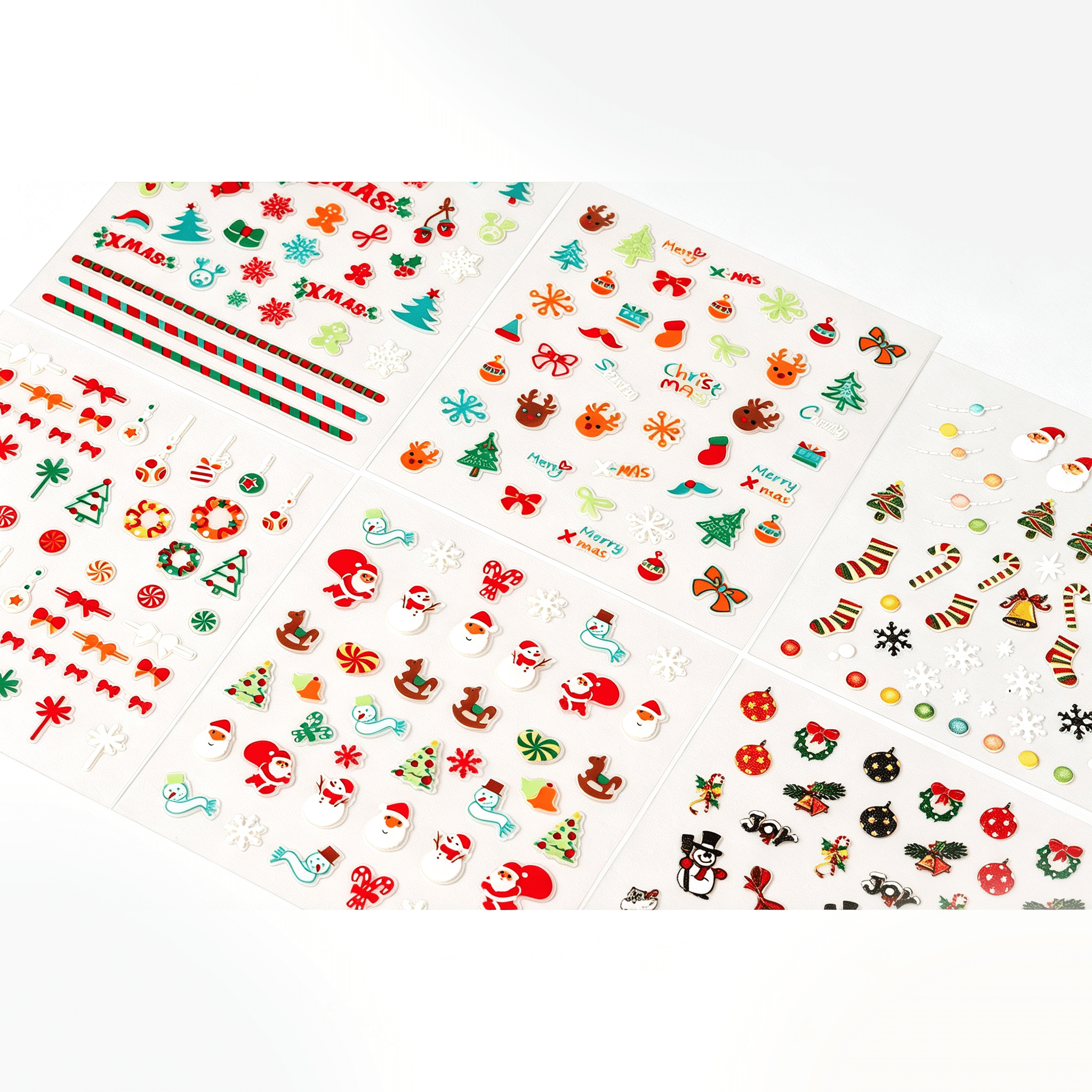 Holiday Nail Art Decals for Festive DIY Manicure, Santa, Reindeer, Snowflake & Tree Designs