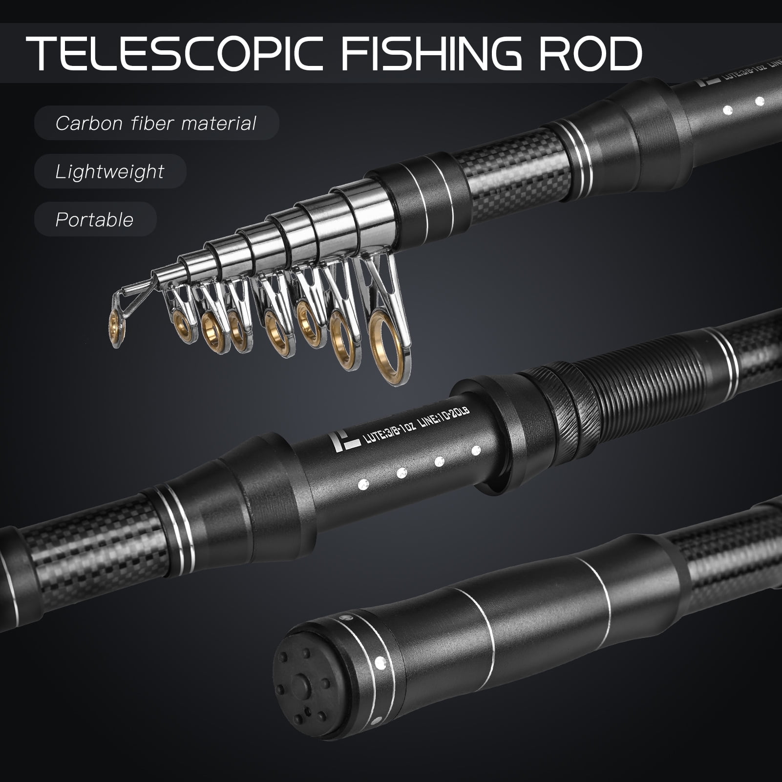 Lixada Fishing Rod and Reel Combos Telescopic Fishing Pole with Spinning Reel Combo Kit Fishing Line Lures Hooks Set Fishing Accessories with Carry Bag