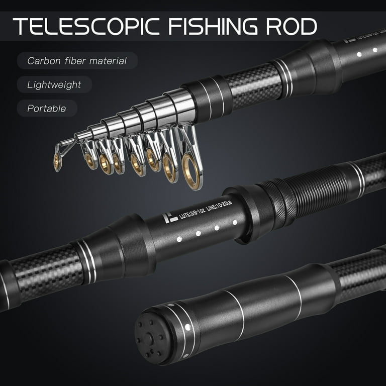 Lixada Fishing Rod and Reel Combos Telescopic Fishing Pole with Spinning Reel Combo Kit Fishing Line Lures Hooks Set Fishing Accessories with Carry