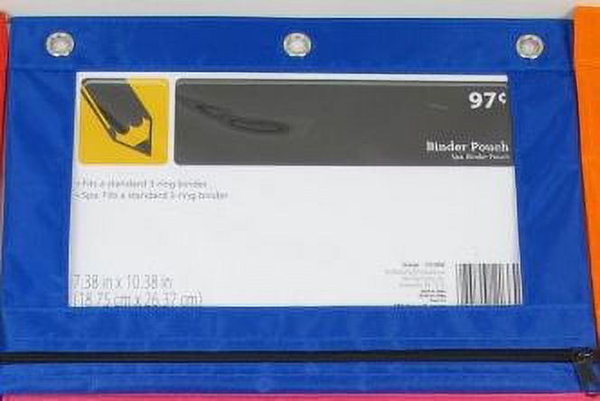 Casemate, Solid Polyester Binder Pouch Pencil Case, Blue, 10.25" x 7.25"