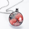 thumbnail image 2 of Coral Glass Design Circular Pendant Necklace - Women's Fashion Jewelry, 2 of 5