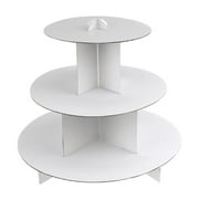 Cupcake Cardboard Stand, 3-Tier, 12-Inch, White