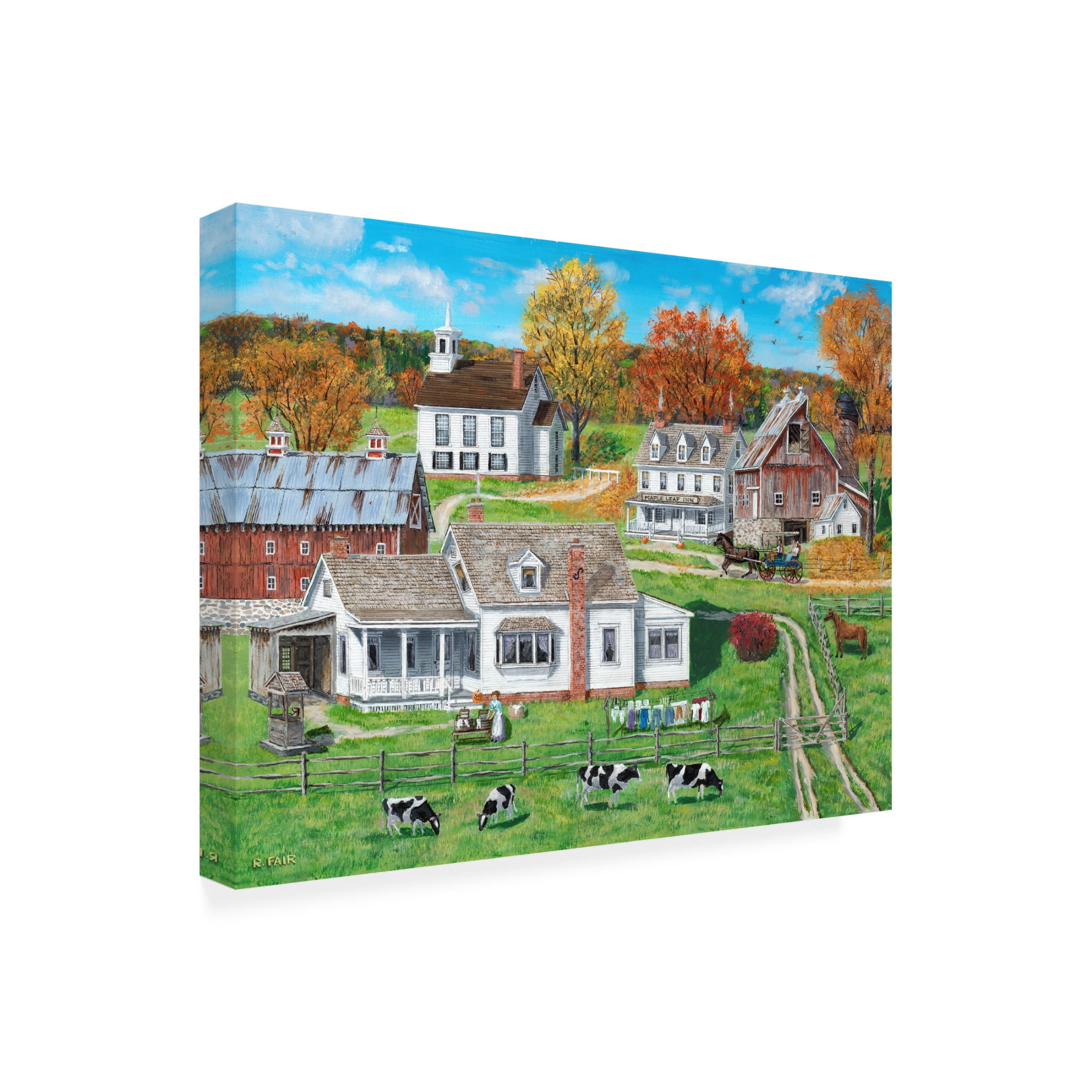 Canvas Wall Art - Bob Fair 'Wash Day' Wall Art for Living Room, Bedroom, or Office Décor by Trademark Fine Art - 47 x 35 Inches