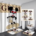 thumbnail image 1 of Juego de 4 cortinas de ducha beige con diseño de ratón, impermeables, sin agujeros, para baño, cortinas de lluvia para hotel, 1 of 6