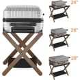 thumbnail image 4 of Linqz Folding Luggage Rack with Storage Shelf, 5 Nylon Straps Suitcase Stand for Guest Room Bedroom Hotel, Walnut, 4 of 10