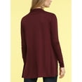 thumbnail image 3 of Made by Johnny Women's Casual Soft Drape Open Front Lightweight Long Sleeve Cardigan XL WINE, 3 of 6