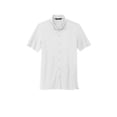 thumbnail image 3 of MERCER+METTLE Unisex Stretch Pique Full-Button Polo | Button Down Collared Shirt for Men & Women, Business Casual Shirt - White M, 3 of 4