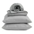 thumbnail image 5 of KG Linens 100% Organic Cotton Sheet Set, 15" Deep Pockets, Sateen Weave, 4 Piece Full Bedding, Silver Grey, 5 of 6