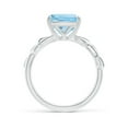 thumbnail image 2 of ANGARA Natural Nature Inspired Cushion 2.7 ct Aquamarine Ring in 14K White Gold for Women (Size-9mm) | March Birthstone, Birthday, Anniversary, Jewelry Gift for Women | Natural Aquamarine Ring, 2 of 10