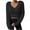 Black, variant on Women's Fuzzy Fleece Long Sleeve V Neck Crop Sweater Casual Plain Slim Fit Warm Knitwear Sweater Tops