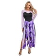thumbnail image 3 of YiZYiF Women's Sea Witch Mermaid Costume Halloween Purple Cosplay Tentacle Skirt Octopus Dress Purple 4XL, 3 of 7